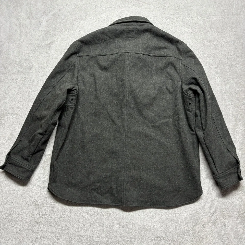 Woolrich Westridge Shirt Jacket Mens XL Gray Fleece Lined Button Down Chore EUC